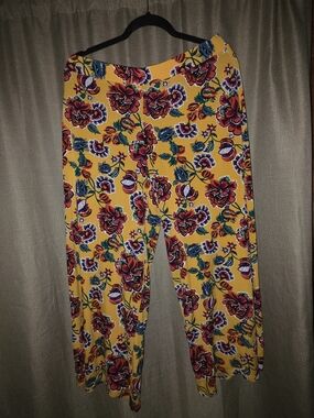 Cato Wide Leg Pants in Yellow Floral Print